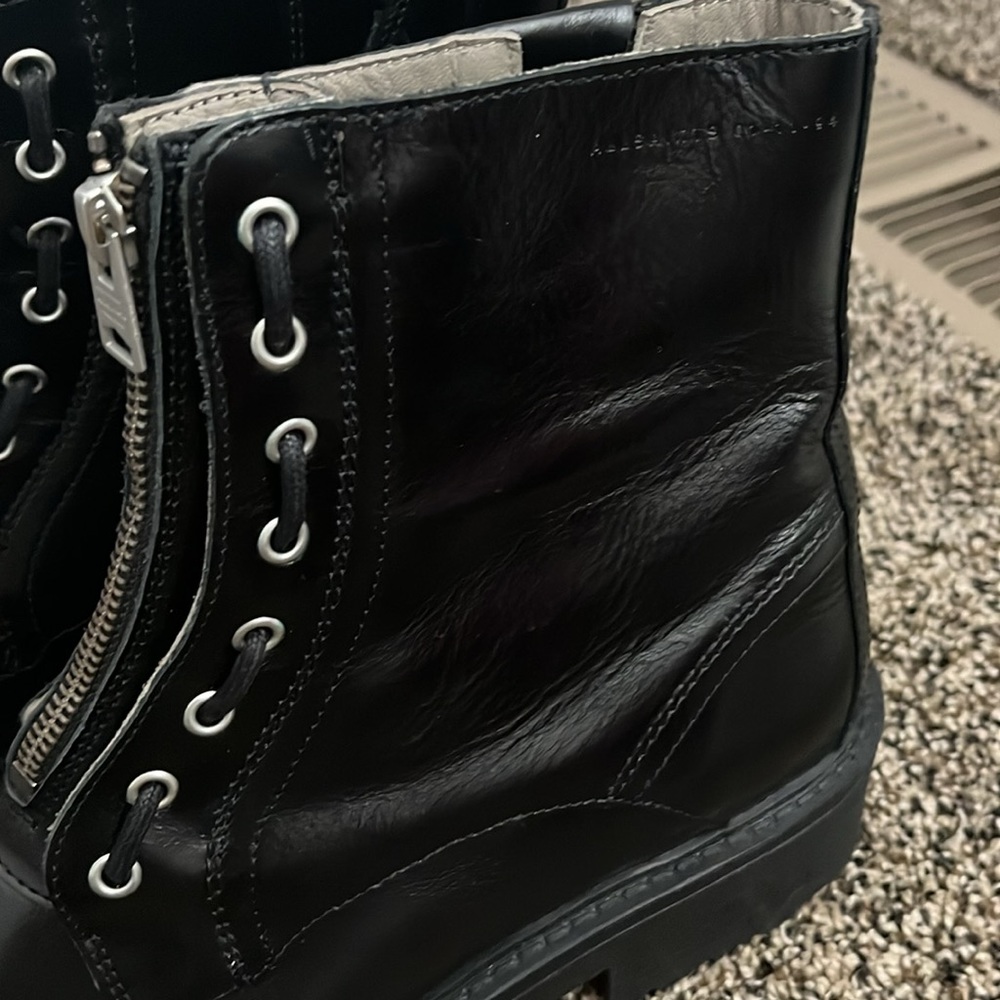 Allsaints Alaria Combat Leather Moto Black Boot, worn twice - Picture 3 of 9